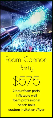 Foam Cannon Party $575 2 hour foam party inflatable wall foam professional beach balls custom invitation /flyer