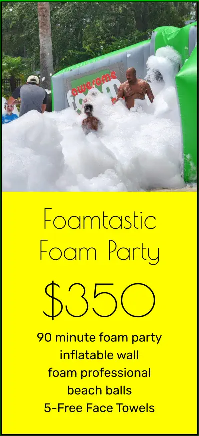 Foamtastic Foam Party $350 90 minute foam party inflatable wall foam professional beach balls 5-Free Face Towels