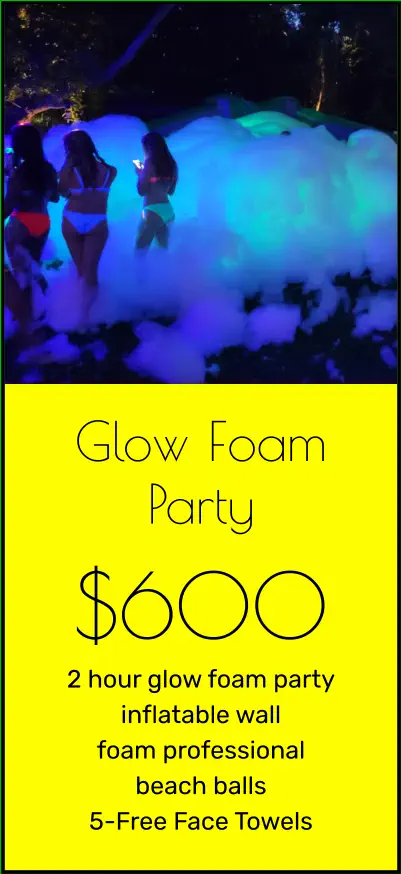 Glow Foam Party $600 2 hour glow foam party inflatable wall foam professional beach balls 5-Free Face Towels